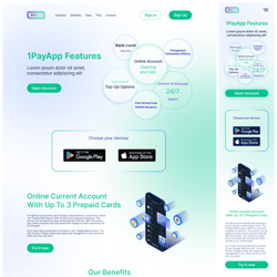 The OnePayApp — example of a freelancer's portfolio in the category Web design