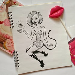 Искушение, линер, А5 — przykładowe portfolio freelancera w kategorii Ilustracje i rysunki