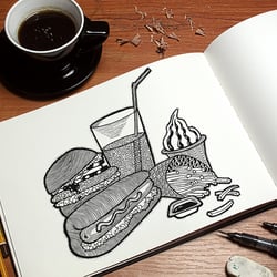 Фаст-фуд — przykładowe portfolio freelancera w kategorii Ilustracje i rysunki