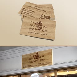 Excerpt and excerpt for the seafood store — example of a freelancer's portfolio in the category Outdoor advertising