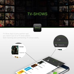 TV-SHOWS App for iOS, Android and Apple-TV — przykładowe portfolio freelancera w kategorii Projektowanie interfejsów