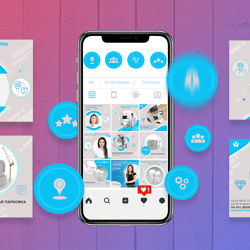 Дизайн стрічки Instagram — приклад роботи портфоліо фрілансера в категорії Оформлення сторінок у соціальних мережах