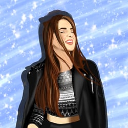 Painting of a girl — example of a freelancer's portfolio in the category Illustrations & Drawings