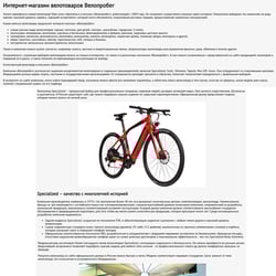 Sports Bicycles and Equipment — example of a freelancer's portfolio in the category Copywriting