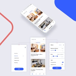 Concept application for housing rental — example of a freelancer's portfolio in the category Mobile Apps Design