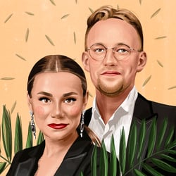 Портрет пары — example of a freelancer's portfolio in the category Illustrations and drawings