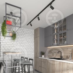 Визуализация кухни из дизайн проекта — przykładowe portfolio freelancera w kategorii Projektowanie wnętrz