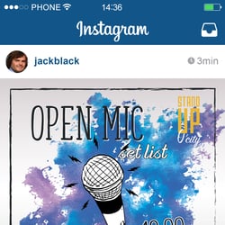Instagram-пост на событие (Open Mic, Stand Up) — przykładowe portfolio freelancera w kategorii Projektowanie stron w mediach społecznościowych