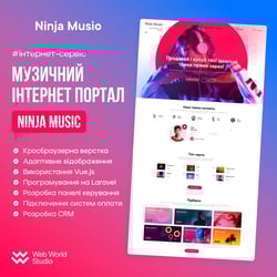 Ninja Music — przykładowe portfolio freelancera w kategorii Programowanie stron internetowych