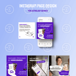Design for the Instagram page of an astrological service — example of a freelancer's portfolio in the category Social Media Page Design
