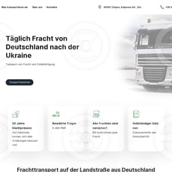 Лендинг Грузоперевозки Германия — przykładowe portfolio freelancera w kategorii Kompleksowe prace nad stroną internetową
