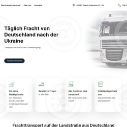 Landing Transporty Niemcy — przykładowe portfolio freelancera w kategorii Kompleksowe prace nad stroną internetową