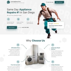 Web design landing page — example of a freelancer's portfolio in the category Web design