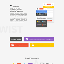 Strona internetowa dla Wist School w Tashkent — przykładowe portfolio freelancera w kategorii Projektowanie stron internetowych