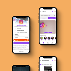 InstaSaver — przykładowe portfolio freelancera w kategorii Projektowanie aplikacji mobilnych