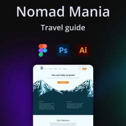 'Nomad Mania' travel guide design — example of a freelancer's portfolio in the category Interface Design (UI/UX)