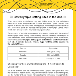 Betting Sites in the USA. Беттинг. Англ. Обзор — пример работы портфолио фрилансера в категории Написание статей