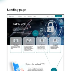 Лэндинг пейдж -SAFE VPN — пример работы портфолио фрилансера в категории Дизайн интерфейсов