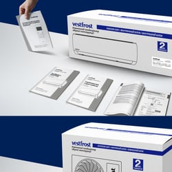 упаковка для кондиционеров Vestfrost — przykładowe portfolio freelancera w kategorii Projektowanie opakowań