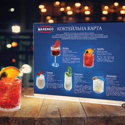 Design of the cocktail menu for TM 