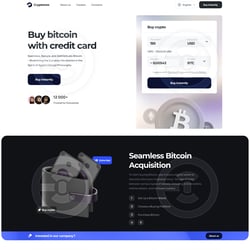 Wymiana kryptowa w Wordpress+Elementor — przykładowe portfolio freelancera w kategorii Kompleksowe prace nad stroną internetową