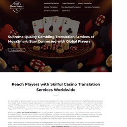 Writing content for gambling translation services landing page — example of a freelancer's portfolio in the category Copywriting