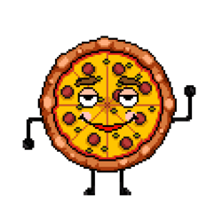 Pizza pixel art — приклад роботи портфоліо фрілансера в категорії Векторна графіка