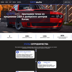 Strona internetowa sprzedaży samochodów z USA — przykładowe portfolio freelancera w kategorii Układ HTML i CSS