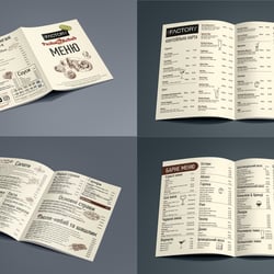 Menu — przykładowe portfolio freelancera w kategorii Projektowanie dla poligrafii