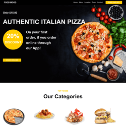 Pizza — example of a freelancer's portfolio in the category HTML and CSS