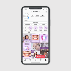 Оформление страницы Instagram для компании SK_dent — приклад роботи портфоліо фрілансера в категорії Оформлення сторінок у соціальних мережах