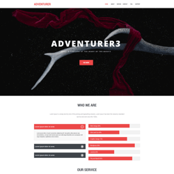 Adventurer — приклад роботи портфоліо фрілансера в категорії HTML та CSS верстання