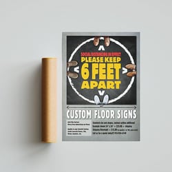 Social Distancing Floor | Flyer — пример работы портфолио фрилансера в категории Полиграфический дизайн