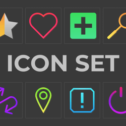 Icon set — пример работы портфолио фрилансера в категории Иконки и пиксельная графика