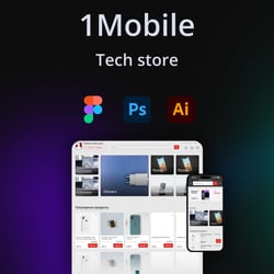 '1Mobile' tech store design — example of a freelancer's portfolio in the category Web Design