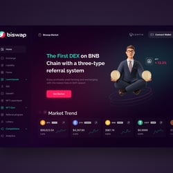 «Biswap» farming and exchanging market — example of a freelancer's portfolio in the category Web design