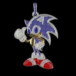 Sonic The Hedgehog wisiorek — przykładowe portfolio freelancera w kategorii Tworzenie modeli 3D