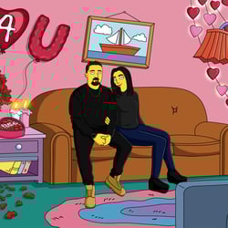 Portrait in the Simpsons Style — example of a freelancer's portfolio in the category Illustrations & Drawings