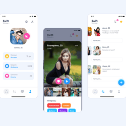 Swift ( dating app ) — пример работы портфолио фрилансера в категории Дизайн мобильных приложений