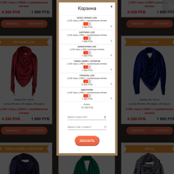 Верстка и программирование корзины — пример работы портфолио фрилансера в категории Веб-программирование