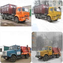 Transportation of trucks from autumn streets to winter — example of a freelancer's portfolio in the category Photo processing