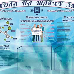 Стенд Нова школа — приклад роботи портфоліо фрілансера в категорії Векторна графіка