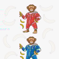 Персонаж SPACE Monkey — пример работы портфолио фрилансера в категории Векторная графика
