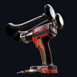 Milwaukee Impact Train Horn, Wielka Brytania — przykładowe portfolio freelancera w kategorii Tworzenie modeli 3D
