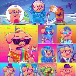 Creation of characters and elements for NFT — example of a freelancer's portfolio in the category Illustrations & Drawings