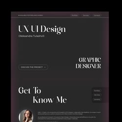 Strona osobista — przykładowe portfolio freelancera w kategorii Projektowanie interfejsów użytkownika (UI/UX)