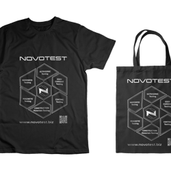 Merch of branded T-shirts and bags — example of a freelancer's portfolio in the category Print Design