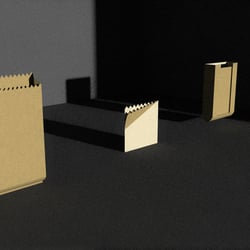 Visualization of paper packages — example of a freelancer's portfolio in the category 3D Modeling