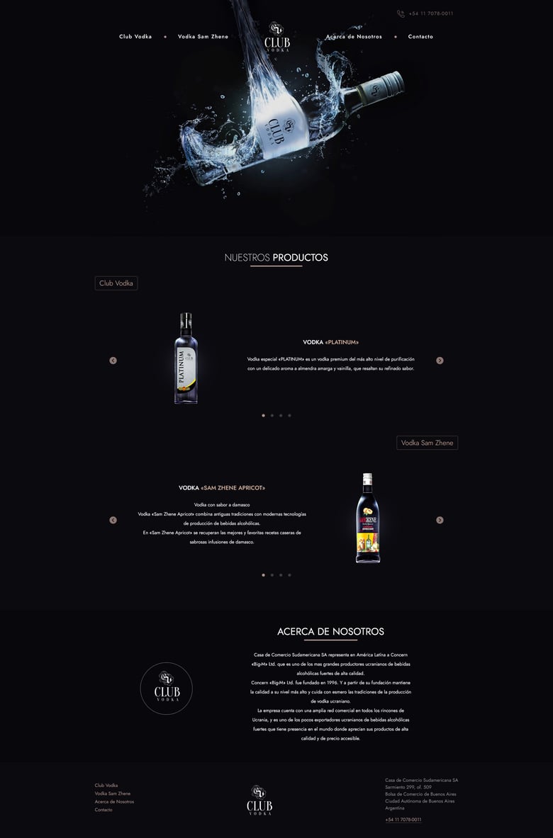Design and design of Club-Vodka – freelancer portfolio work