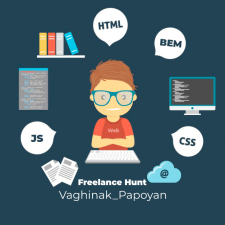 Freelancer Vaghinak P. — Armenia, Erewan. Specjalizacja — Układ HTML i CSS, Programowanie stron internetowych